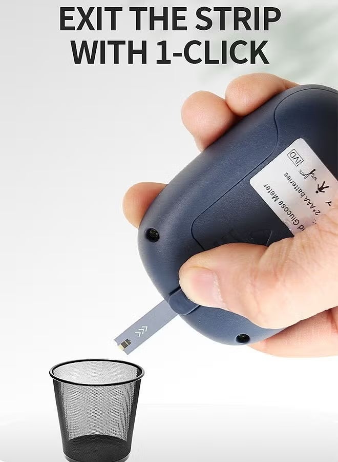 ريماكس تتضمن مجموعة اختبار نسبة السكر في الدم 50 إبرة وخز، و50 شريط اختبار، و50 مسحة كحولية، وجهاز وخز واحد، وجهاز قياس نسبة السكر في الدم. مجموعة مراقبة نسبة السكر في الدم المنزلية، لا تتطلب ترميزًا. مجموعة اختبار مرض السكري - Image 3